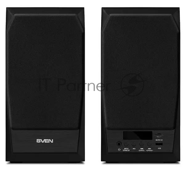 Акустическая система 2.0 SVEN MC-10, чёрный, мощность 2x25Вт (RMS), FM-тюнер, USB/microSD, дисплей, пульт ДУ, Bluetooth SVEN MC-10, чёрный, акустическая система 2.0, мощность 2x25Вт (RMS), FM-тюнер, USB/microSD, дисплей, пульт ДУ, Bluetooth