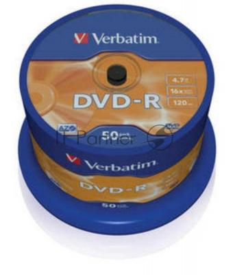 Диск DVD-R Verbatim 4.7Gb 16x Cake Box (50шт) (43548)