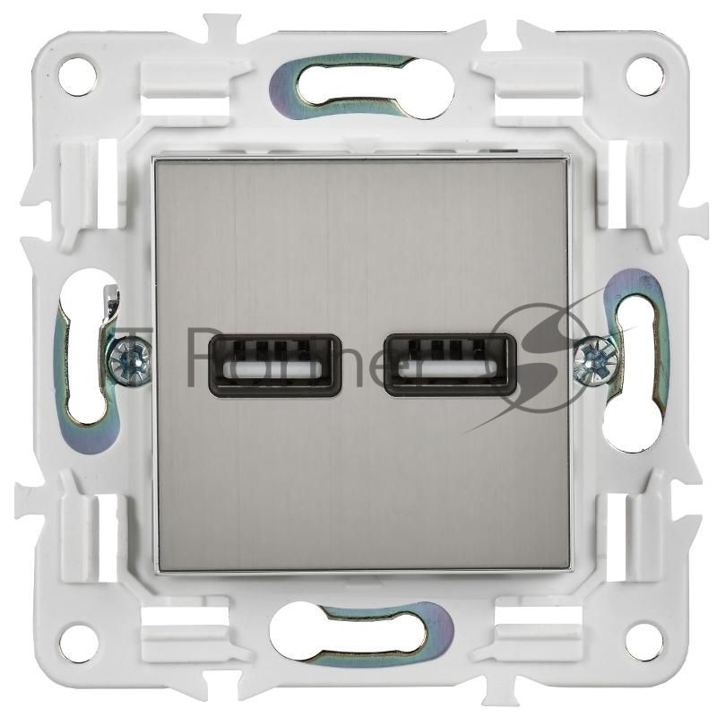 SKANDY Розетка USB A+A 3,1А SK-R15N никель | SK-U21-D31-K50 | IEK