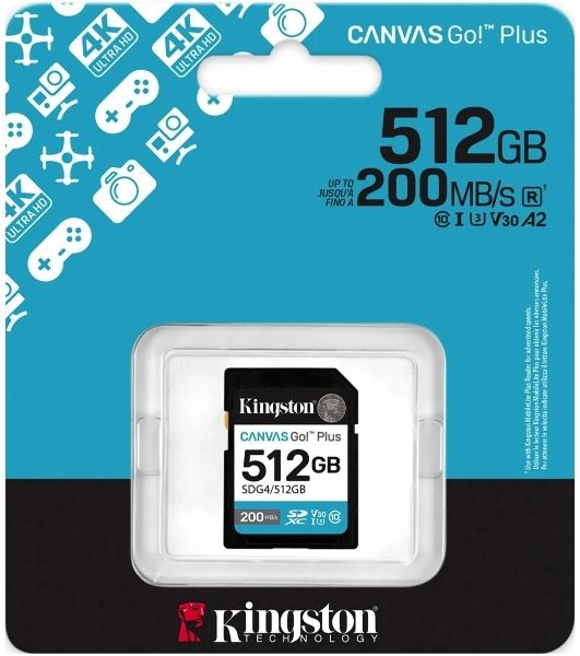 Флеш карта SDXC 512Gb Kingston SDG4/512Gb Canvas Go! Plus w/o adapter