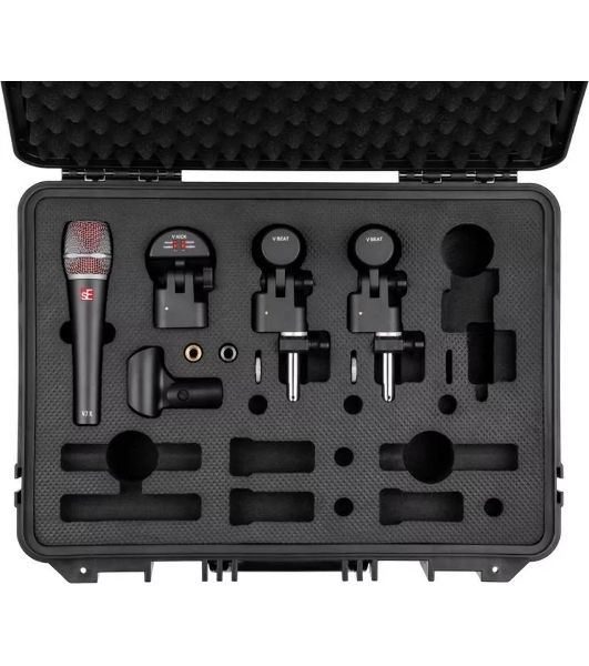 Набор микрофонов для ударной установки sE Electronics V PACK VENUE 1 х микрофон V KICK, 2 х микрофона V BEAT, 1 х крепление V CLAMP, 1 х микрофон V7 X, пластиковый кейс