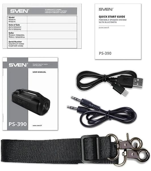Мобильные колонки SVEN PS-390 2.0 черный