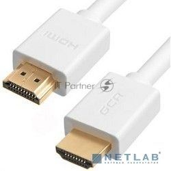 Кабель Greenconnect Кабель 0.5m v2.0 HDMI M/M белый, OD7.3mm, 28/28 AWG, позолоченные контакты, Ethernet 18.0 Гбит/с, 3D, 4K, тройной экран (GCR-HM761-0.5m)