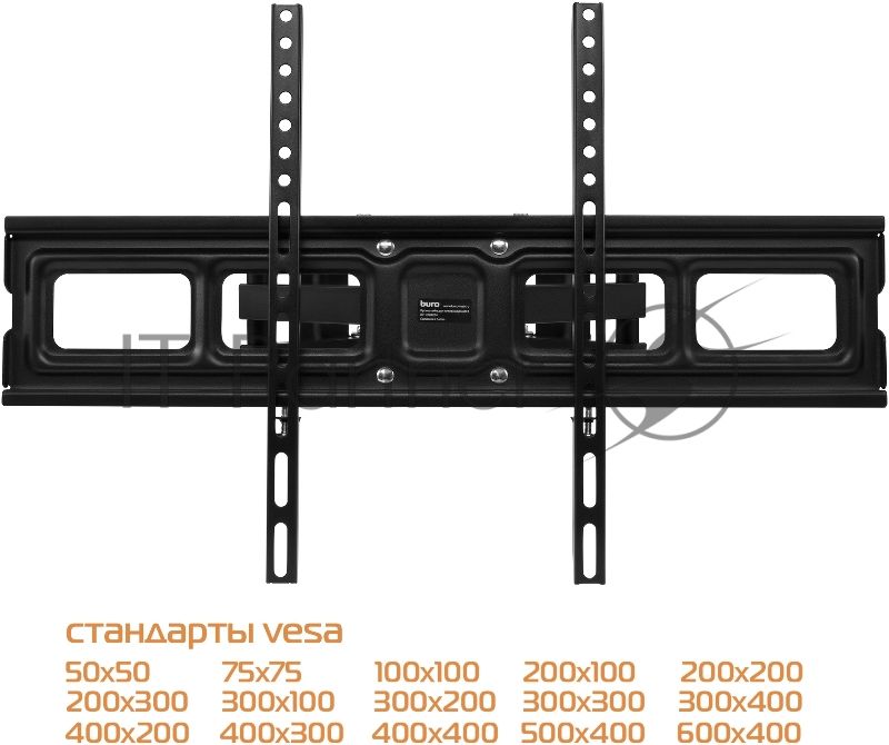 Кронштейн для телевизора Buro MF3 черный 32"-70" макс.40кг настенный поворотно-выдвижной и наклонный