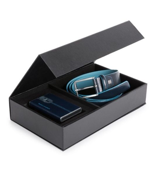 Ремень мужской Piquadro Blue Square CUBOX15B2R/BLU2, синий, натур.кожа