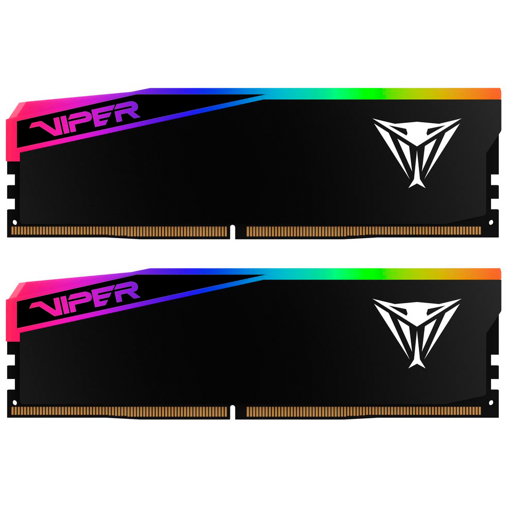 Оперативная память Patriot Viper Elite 5 Ultra RGB, DDR5, 32GB (2x16GB), 6000 MHz, CL28, с радиатором, RGB, чёрный