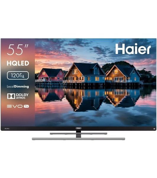 Телевизор Haier 55" DH1VMED01RU черный/серый QLED 4K UHD 120Hz Smart TV Google