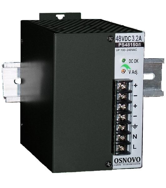 Промышленный блок питания OSNOVO DC48V, 3.2A (150W). Диапазон входных напряжений: AC195-265V