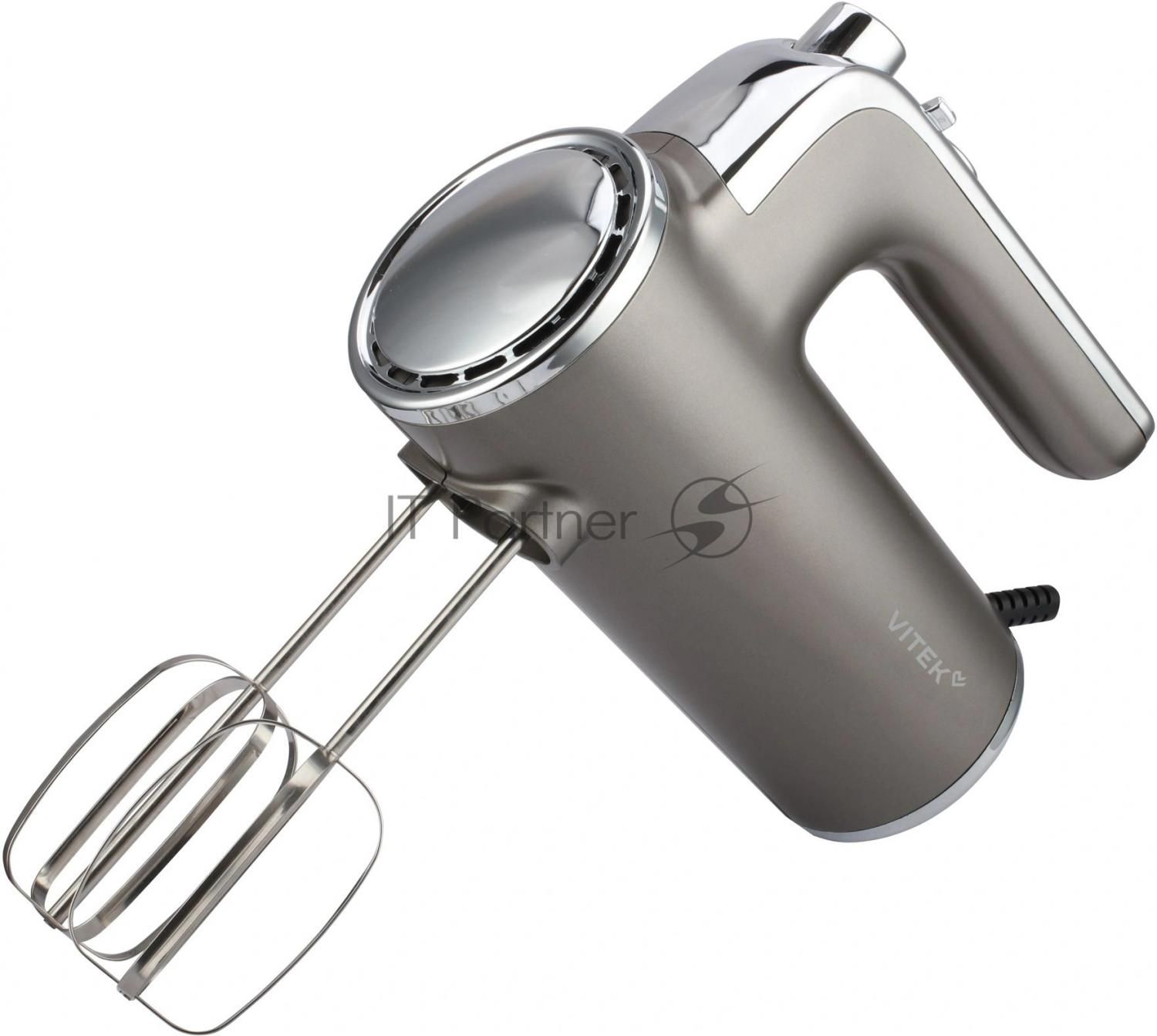 Миксер Vitek VT-HM1005 серебристый, ручной, 600 Вт, 6 скоростей