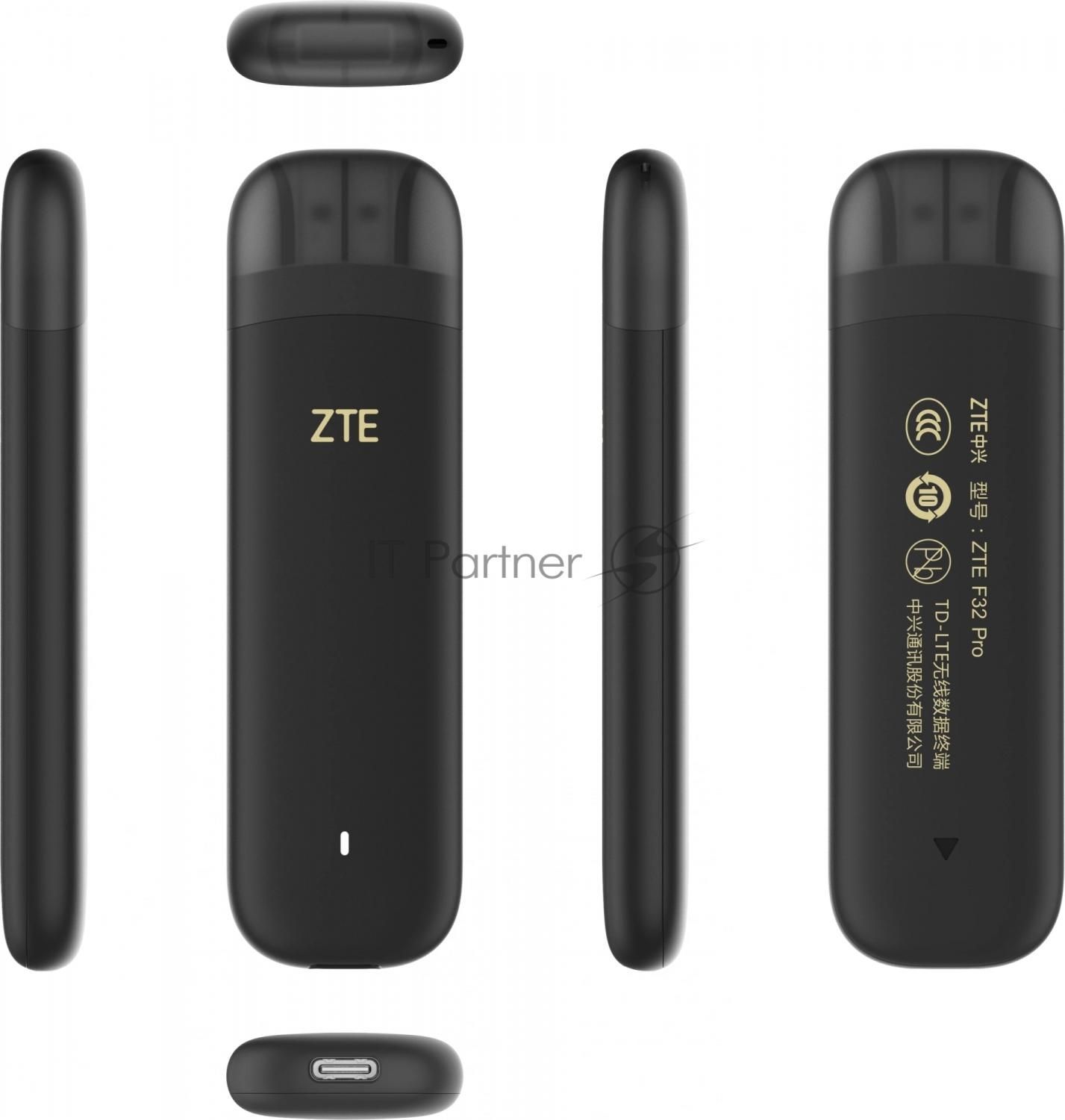 Модем 3G/4G ZTE F30Pro USB Wi-Fi VPN Firewall +Router внешний черный