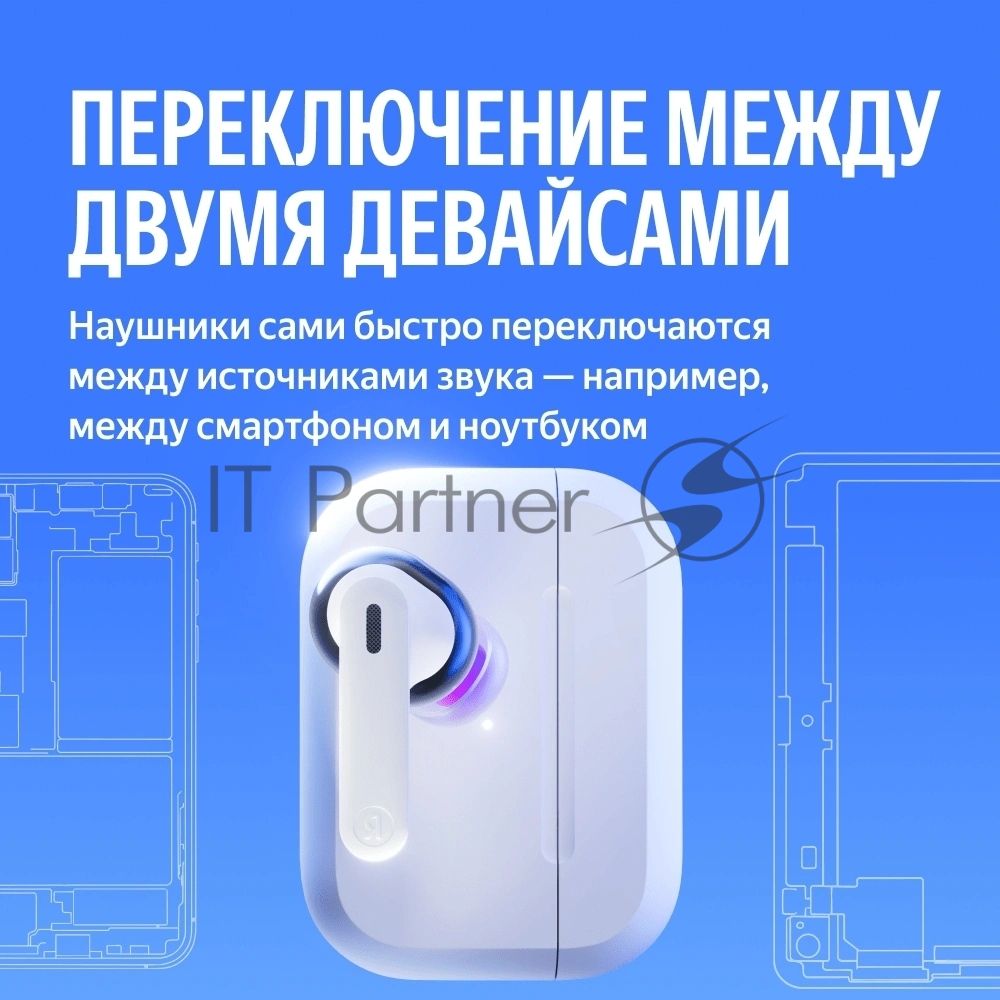 Беспроводные наушники Яндекс Дропс с Алисой AI,TWS, ANC, IP54,YNDX-00150WHT белые