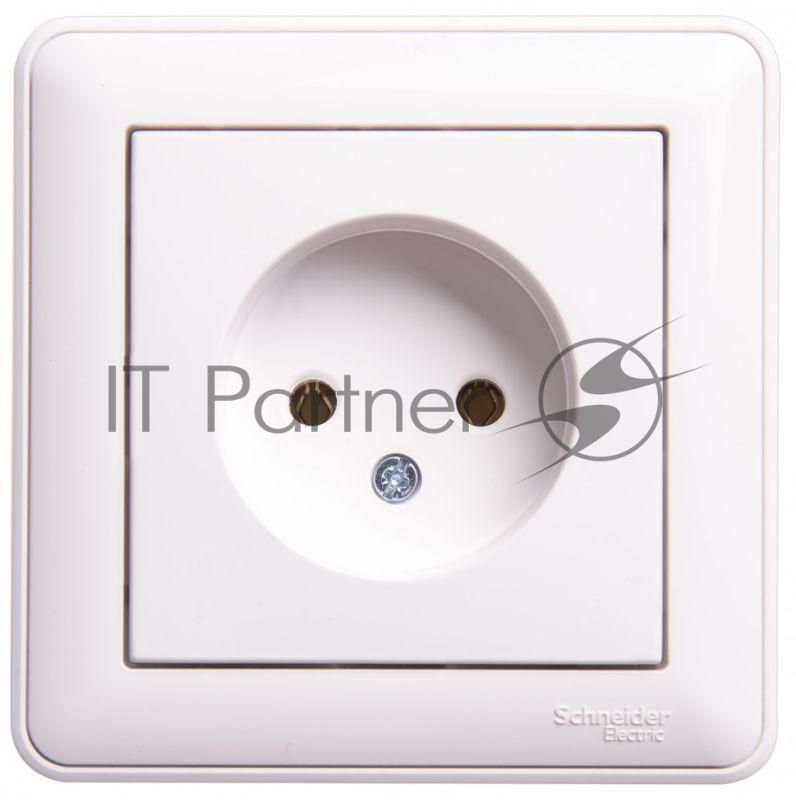Розетка 1-м СП W59 16А IP20 без заземл. без защ. шторок в сборе бел. SchE RS16-153-18
