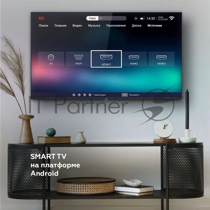 Телевизор BQ 43" 43FS38B черный DLED FHD 60Hz Android 14