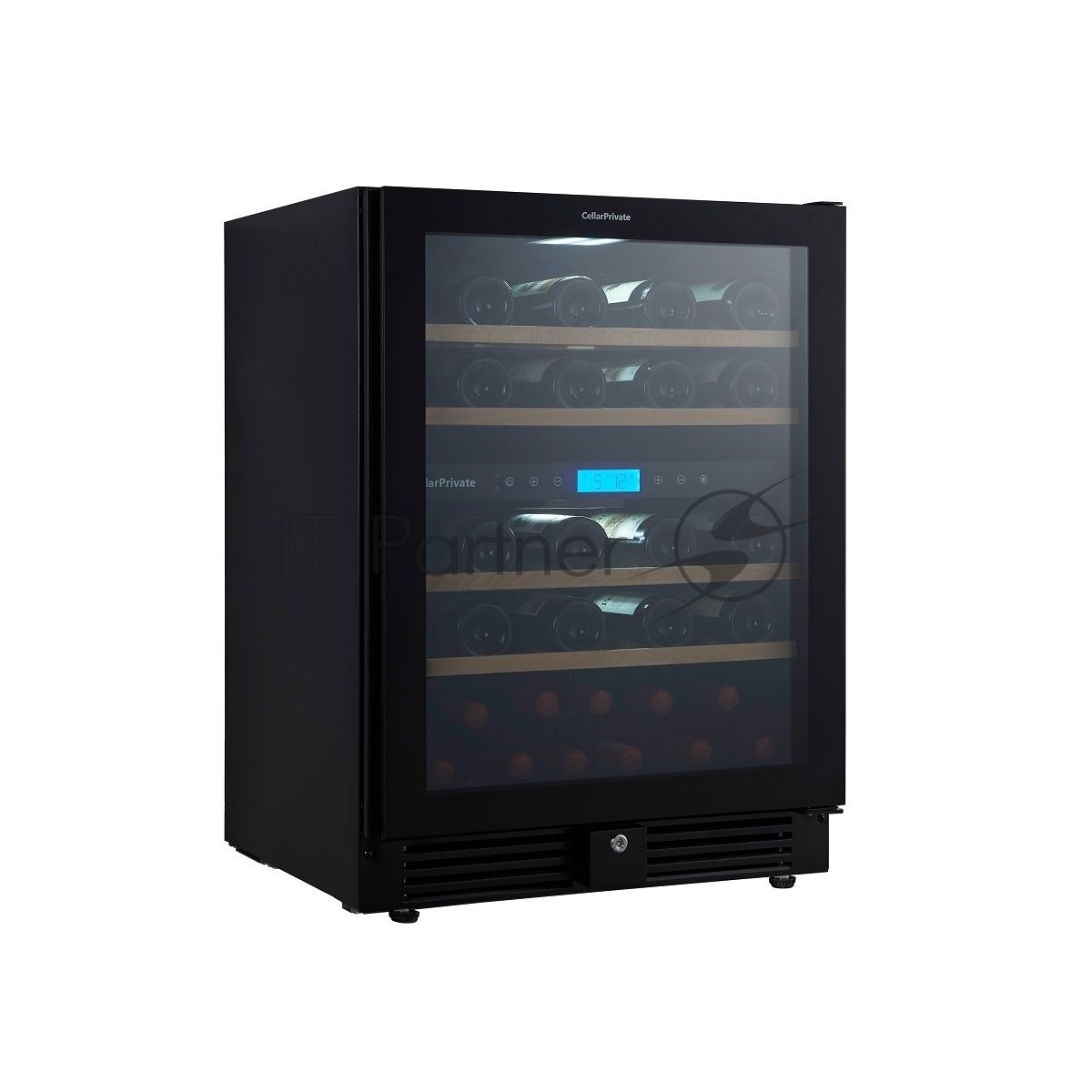 Винный шкаф встраиваемый Cellar Private CP043-2TBH чёрный, 129 л, 2 отсека, 43 бут.