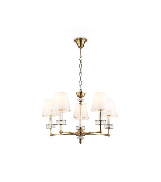 Люстра Ambrella light LH71021/5 BS/WH латунь/белый E14*5 max 40W D670*1130