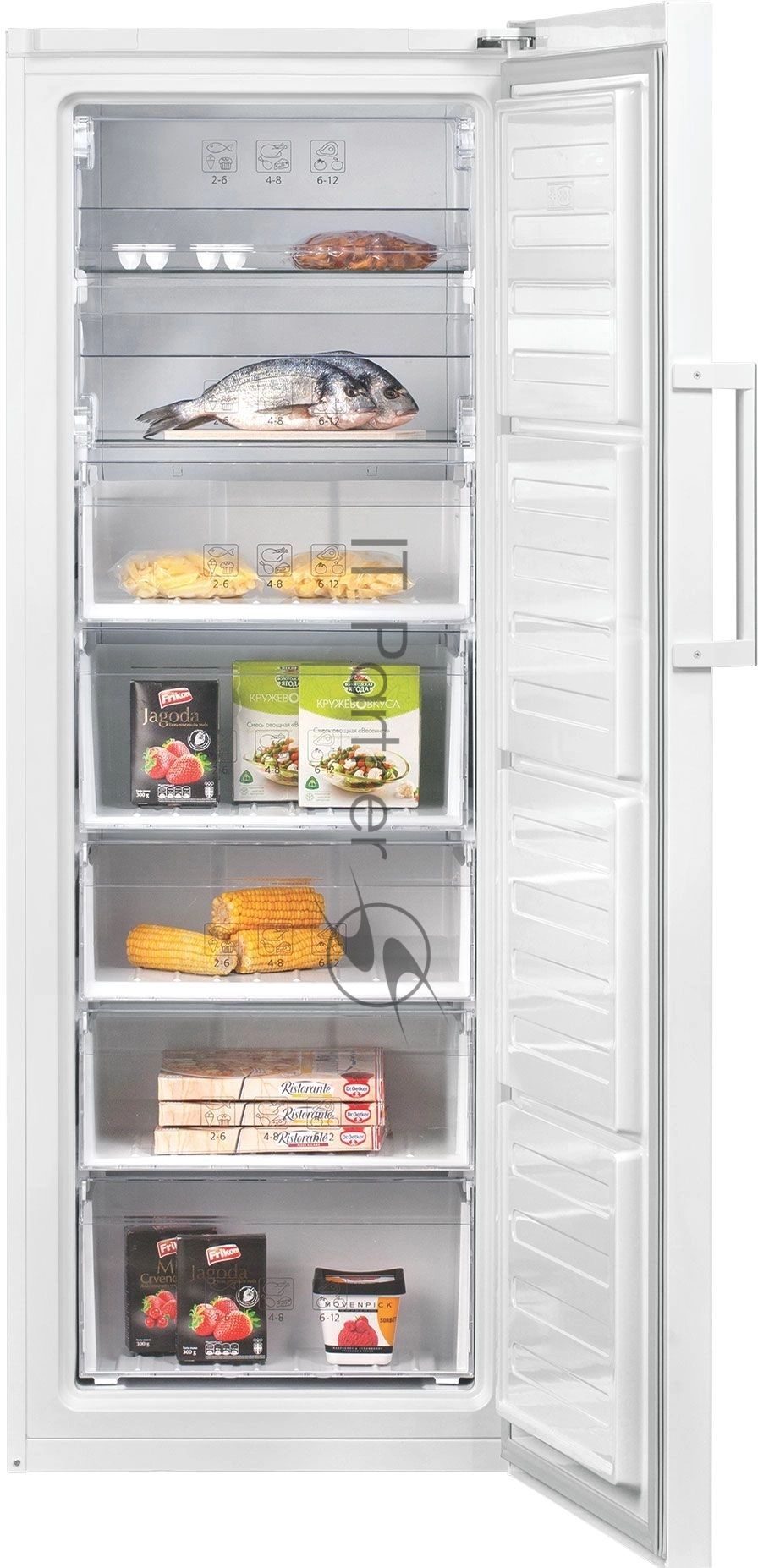 Морозильная камера Beko FSKDN6266T21W, белый, 240л, 7 ящиков