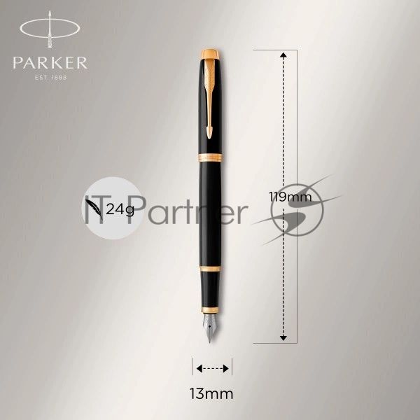 Ручка перьевая Parker IM Core F321 (CW1931645) Black GT F сталь нержавеющая подар.кор.