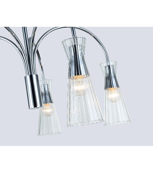 Люстра Ambrella light LH55651/5 СH/CL хром/прозрачный E14*5 max 40W D600*440