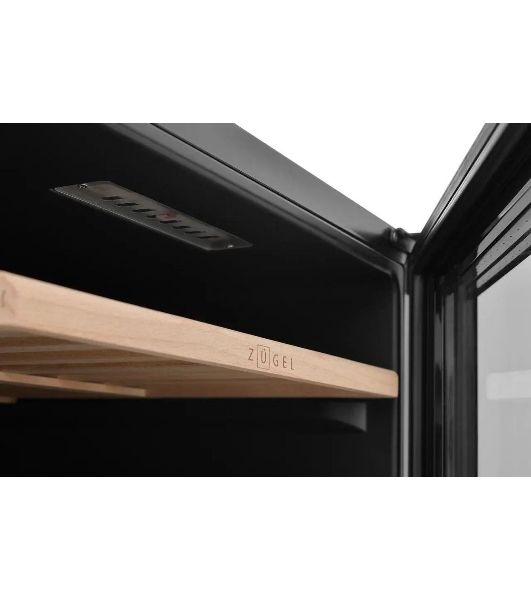 Винный шкаф ZÜGEL ZCWF521DB черный, 127 л, 2 отсека, 52 бут., класс A+