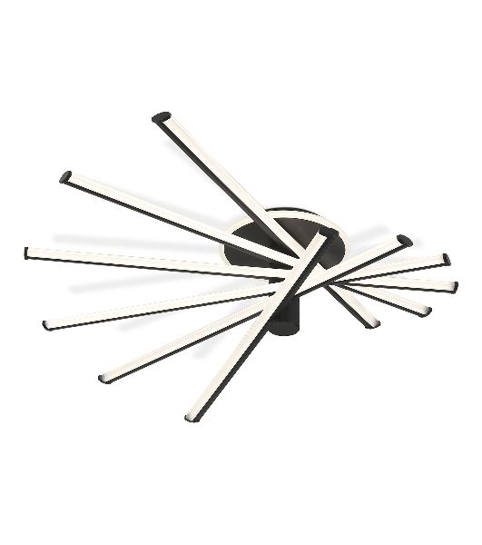 Потолочный светодиодный светильник Ambrella light FL6232 BK черный 96W 3000K-6400K 605*605*200 (ПДУ ИК)