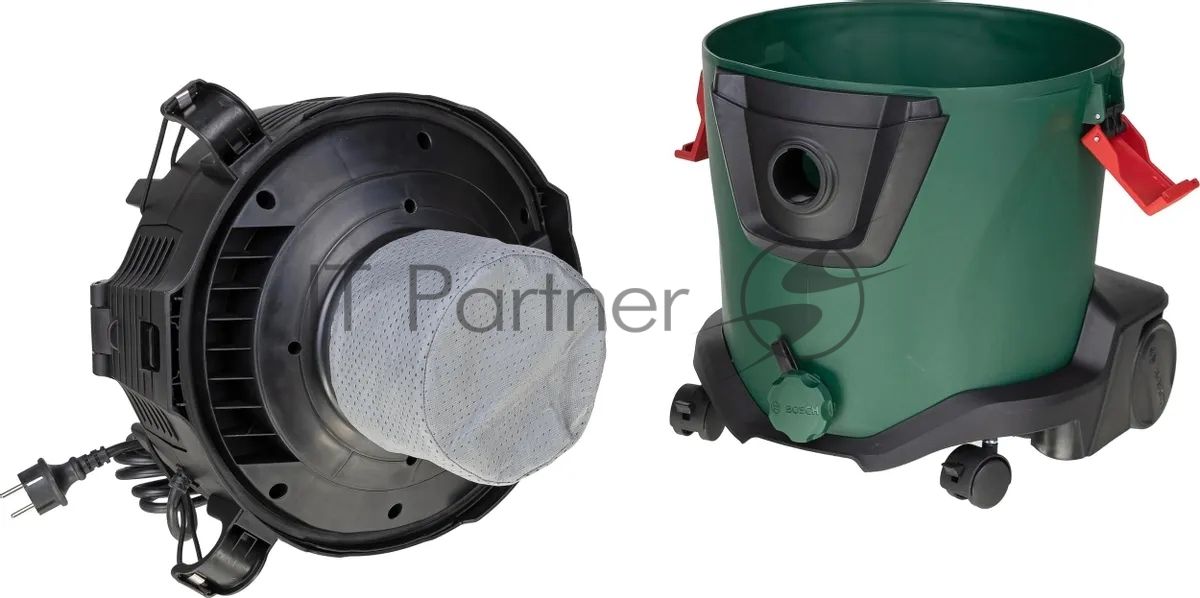 Строительный пылесос Bosch AdvancedVac20 зеленый, 300/1200 Вт, уборка сухая/влажная, пылесборник мешок/контейнер, 20 л