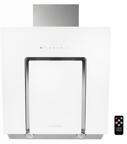 Вытяжка Kuppersberg F 660 W, ширина 60 см, отвод/рециркуляция, 900 м3/час, сенсорное управление, таймер, 5 скоростей, галогенное освещение 2х20 Вт, металлические жироулавливающие фильтры, угольный фильтр KF-СM (опция), 42-47 дБ, цвет белое стекло SCHOTT
