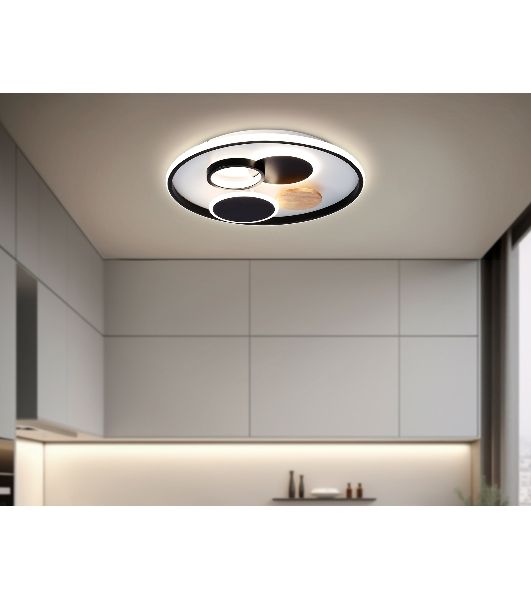 Светильник Ambrella light FL4802 WH/BK белый/черный 3000K-6400K 70W D500*95 (ПДУ ИК)