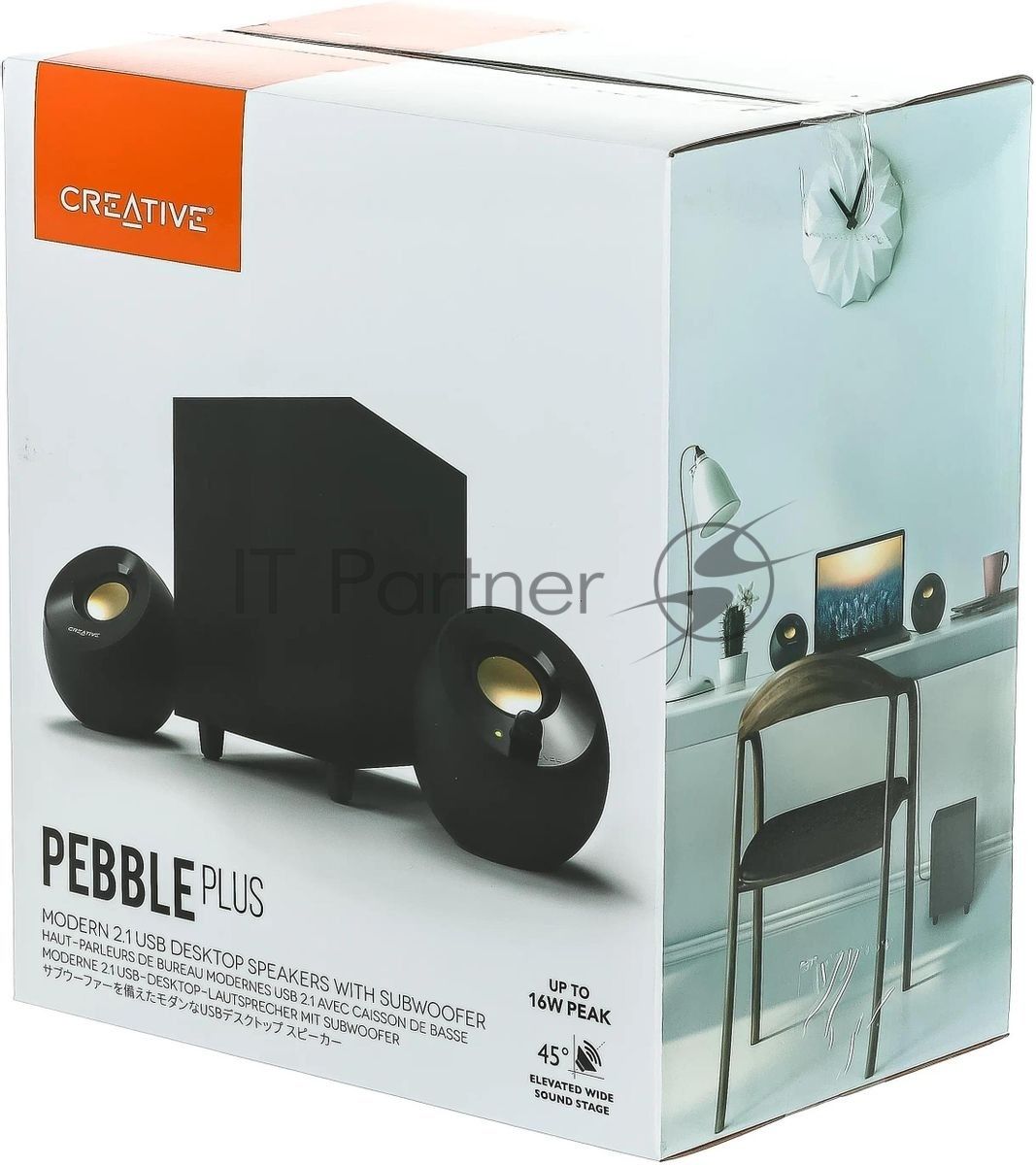 Акустическая система Creative PEBBLE PLUS 2.1 черный 8Вт