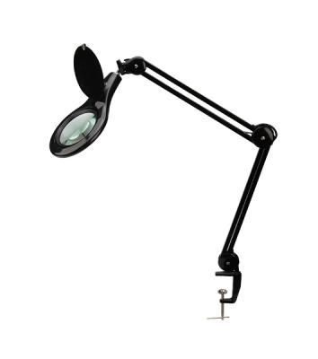 Лупа на струбцине Rexant, круглая, 5D, с подсветкой 56 SMD LED, черная