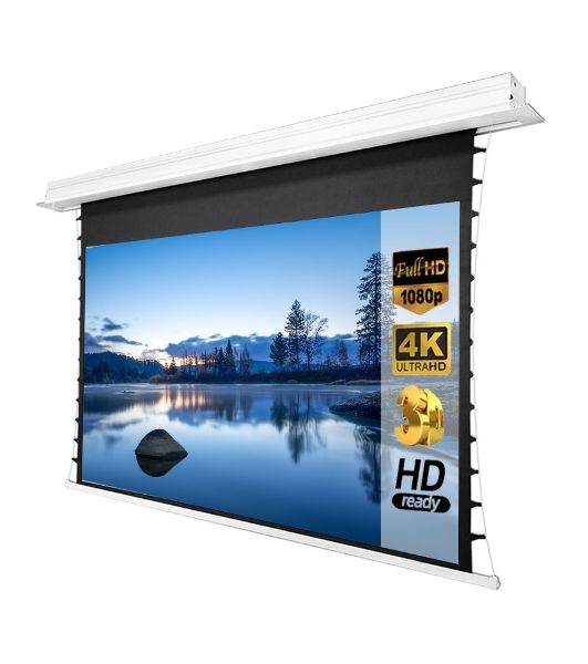Экран для проектора S'OK SCPSMC-221X125ED45GF для встраивания в потолок моторизованный 100'' с боковым натяжением, полотно Grey Fiberglass, экстрадроп 45см