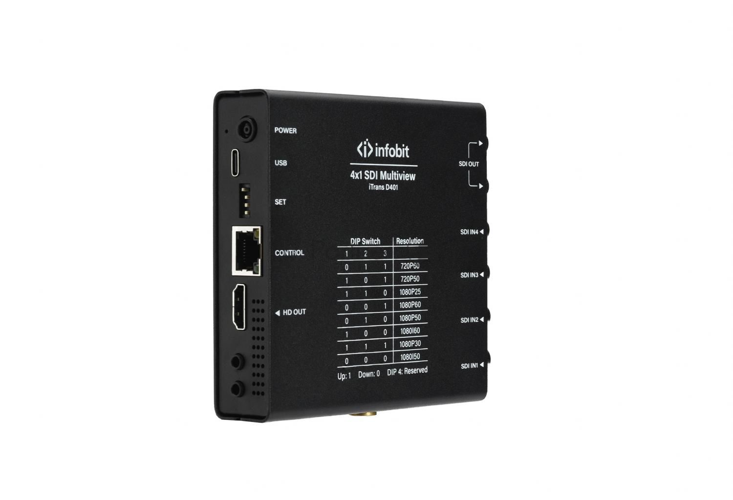 Коммутатор Infobit iTrans D401 4x1 3G SDI бесподрывный, с многооконностью