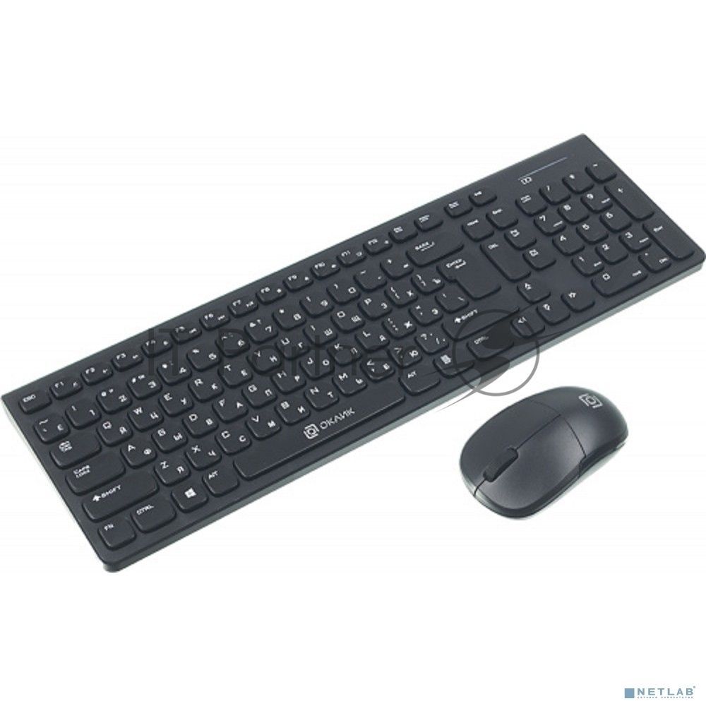 Комплект Oklick 220M клав:черный мышь:черный USB беспроводная slim Multimedia 1062000