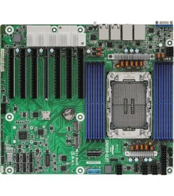 Серверная материнская плата ASRock GNRD8-2L2T, 1xE2 (LGA 4710), Intel Xeon 6700P/6500P/6700E-Series, 8xDDR5 RDIMM (до 6400 МГц), MCIO, 7xPCIe 5.0 x16, 2xM.2 22110 (PCIe), 2x1Gb LAN + 2x10Gb LAN, 2xUSB-A 5Gbps, 1xVGA, 1xRJ-45 для удалённого управления, Nar
