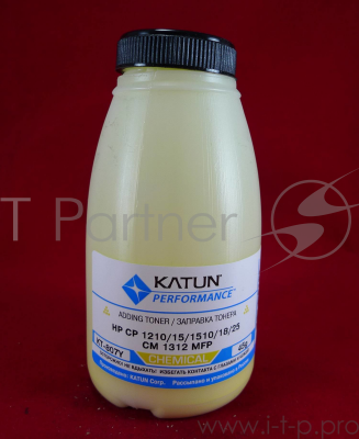 Тонер HP CP 1210/15/1510/18/25/CM 1312 MFP Yellow, химический (фл.45г.) Katun фас. Россия