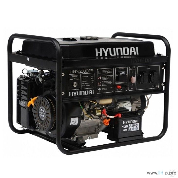 Электрогенератор бензиновый Hyundai HHY 5020FE, 4.5 кВт, 73 дБ, 76.5 кг