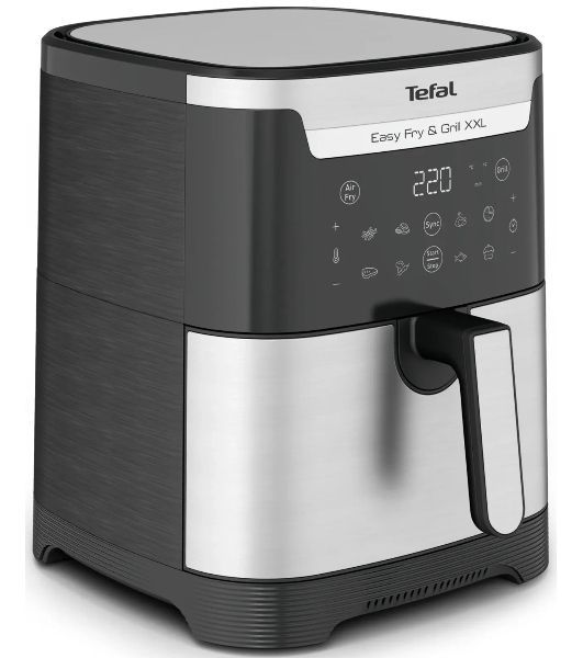 Аэрогриль Tefal Easy Fry & Grill XXL Inox EY801D15 черный, 1830 Вт, 6.5 л, сенсор, 9 программ