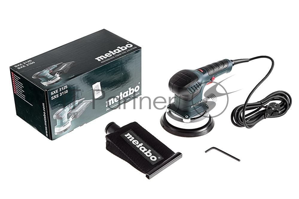 Эксцентриковая шлифовальная машина Metabo SXE 3150 [600444000] { 310вт,150мм,3мм,эл-ка,картон, 12000 об/мин, вес 1.6 кг }