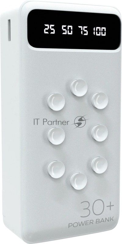Портативный аккумулятор 30000mAh Smart 2USB 2.1A More choice PB42S-30, белый
