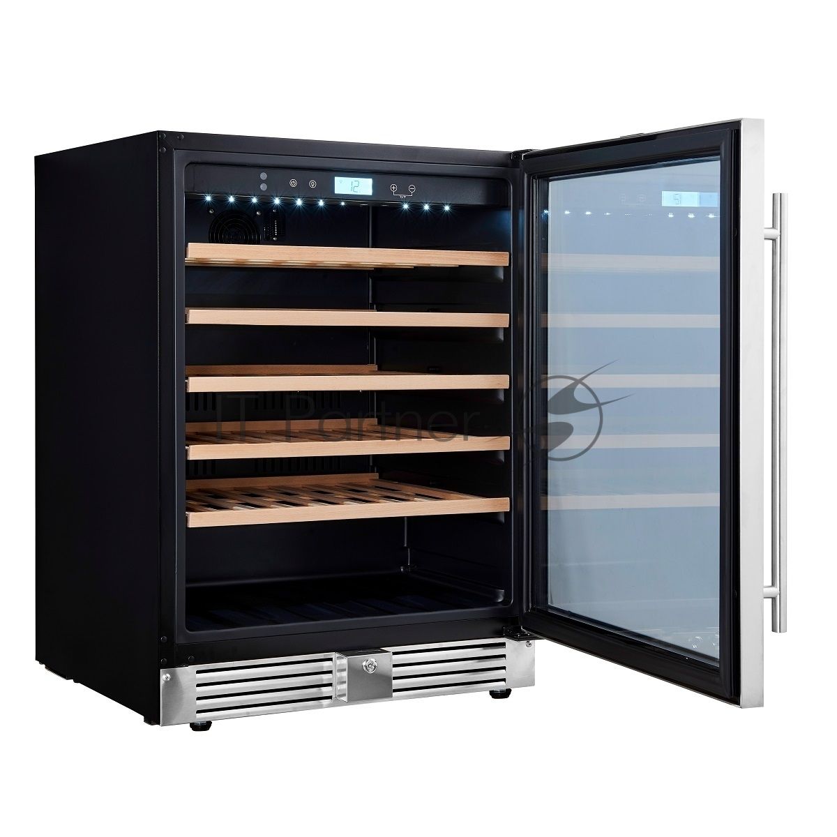 Винный шкаф встраиваемый Cellar Private CP051-1T серебристый, 136 л, 1 отсек, 51 бут.