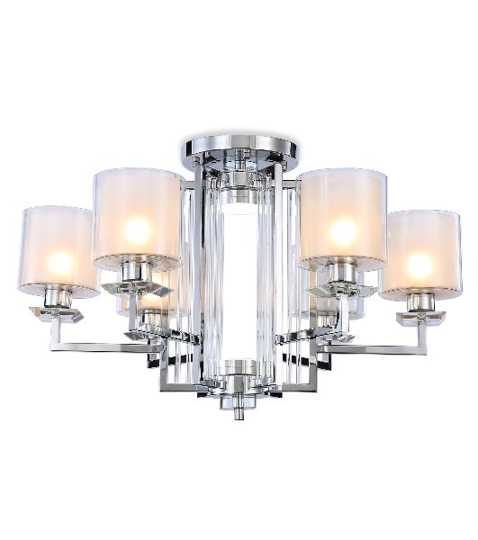Светильник Ambrella light TR4418/6 CH/CL/FR хром/прозрачный/белый матовый E27*6 max 40W D748*463