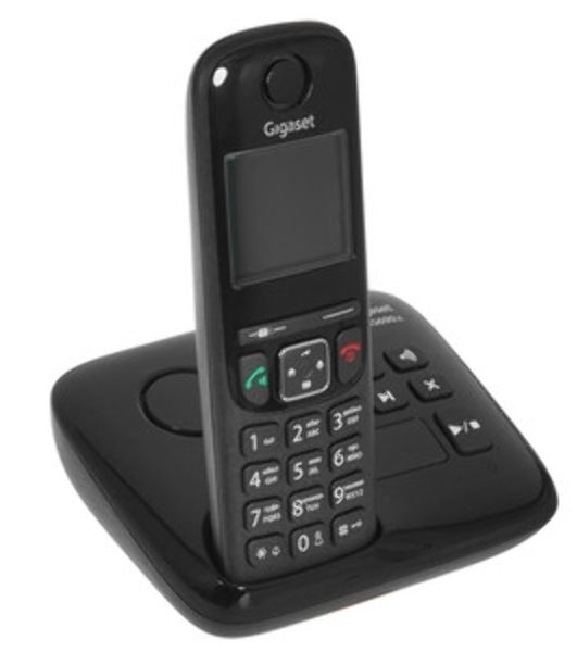 Радиотелефон Dect Gigaset AS690A DUO черный (труб. в компл.:2шт) автооветчик АОН