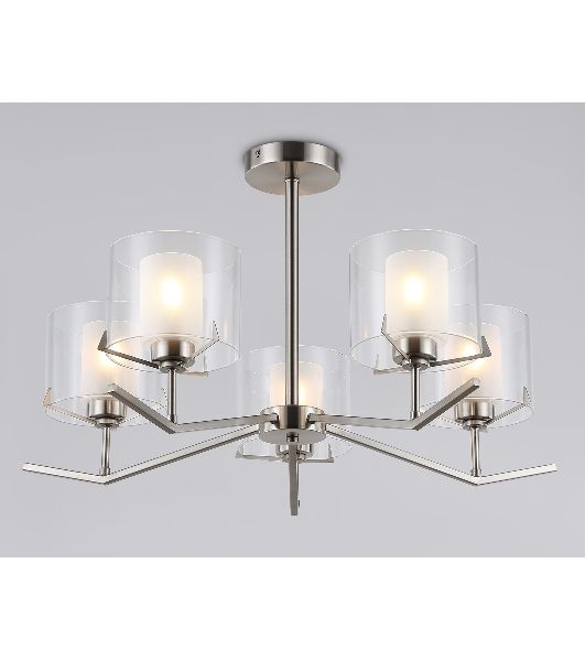 Люстра Ambrella light LH57001/5 SN/FR никель/белый матовый E14/5 max 40W D690*390