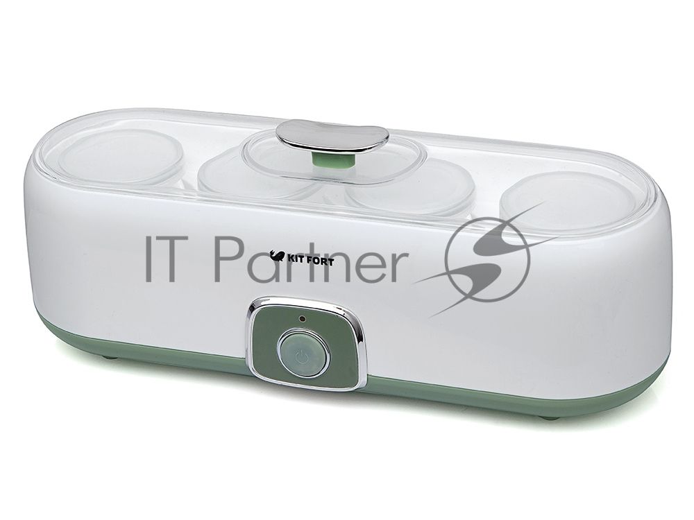 Йогуртница Kitfort KT-2006 20Вт 4б. 180 мл белый/зеленый