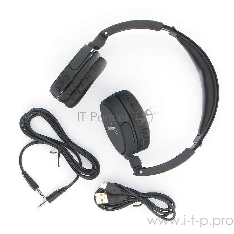 Беспроводные/проводные наушники Gembird BHS-100 черный, накладные, Bluetooth + проводной, складная конструкция, до 10 ч