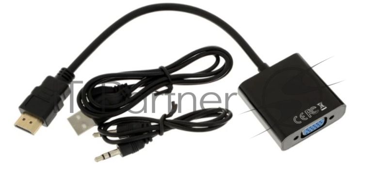 Адаптер HDMI (M)-VGA (F) 00-00027496 черный GOPOWER