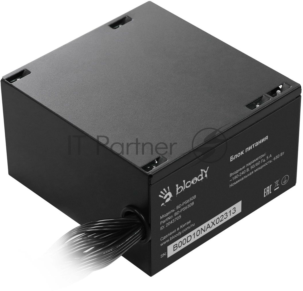 Блок питания Bloody BD-PS650B, 650Вт, 80 PLUS Bronze, 120мм, черный