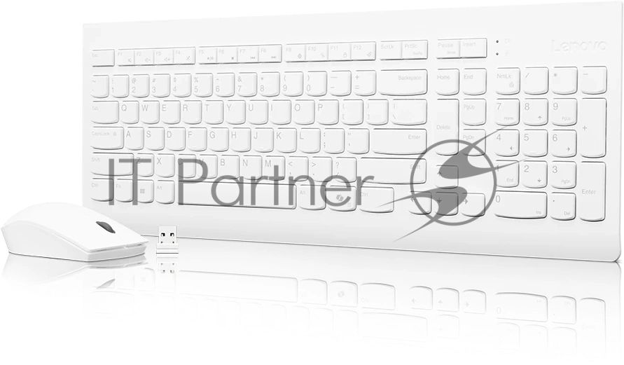 Комплект клавиатура+мышь Lenovo 510 беспроводной, USB, 1200 DPI, белый