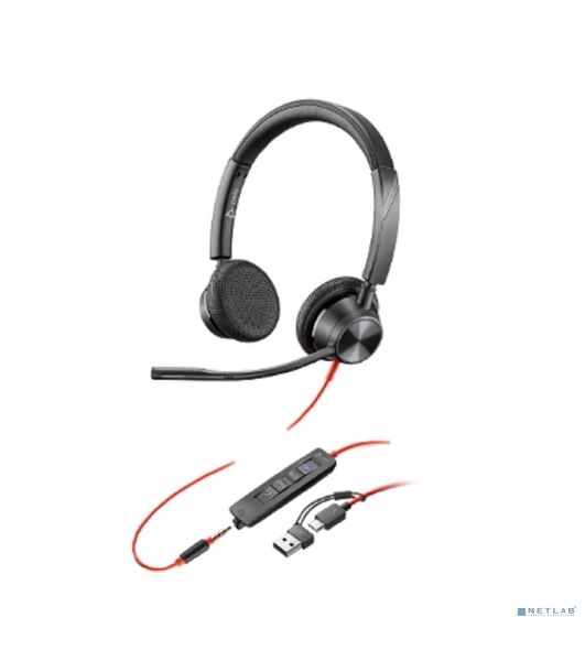 Гарнитура Plantronics Poly 3325 чёрный, проводная, USB