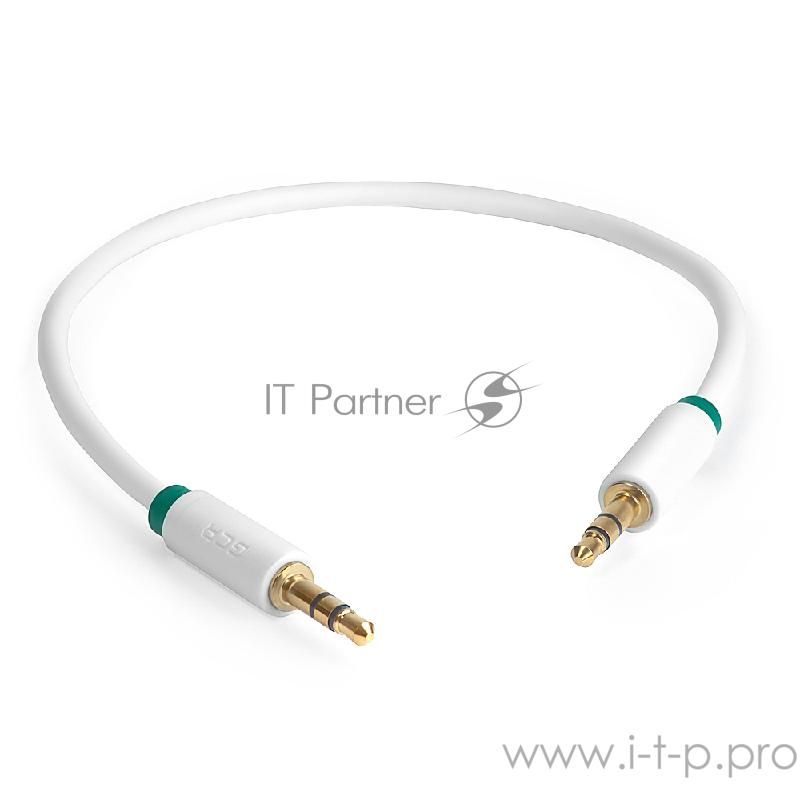 Кабель Greenconnect аудио 3.0m jack 3,5mm/jack 3,5mm белый, зеленая окантовка, ультрагибкий, 28 AWG, M/M, Premium GCR-AVC1662-3.0m, экран, стерео Кабель Greenconnect аудио 3.0m jack 3,5mm/jack 3,5mm белый, зеленая окантовка, ультрагибкий, 28 AWG, M/M, Pre