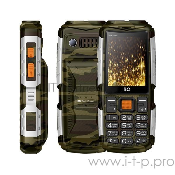 Мобильный телефон BQ 2430 Tank Power камуфляж/золотистый